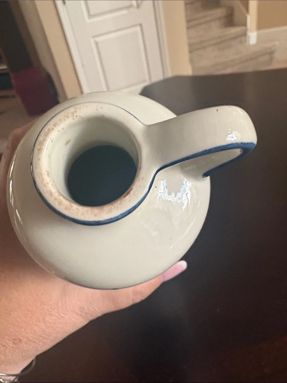 VTG 1972 Blue and White Delft-Style Ceramic Pitcher Vase made in Holland